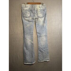 Silver Jeans Womens 28x33 Tuesday Baby Boot Cut Low Rise Distress light Wash